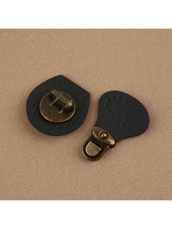 Застёжка для сумки, пришивная, 6 × 4 см, цвет чёрный/бронзовый