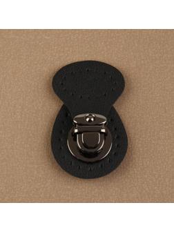 Застёжка для сумки, пришивная, 6 × 4 см, цвет чёрный/чёрный никель