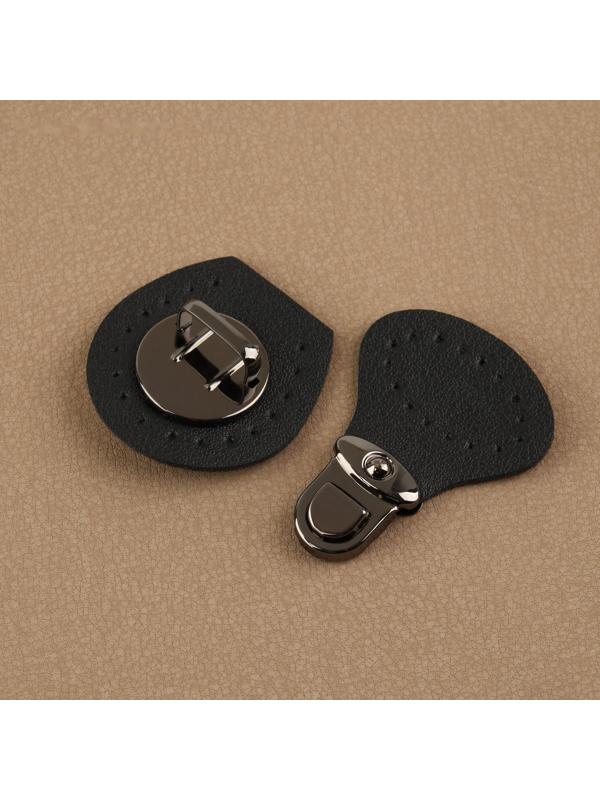 Застёжка для сумки, пришивная, 6 × 4 см, цвет чёрный/чёрный никель