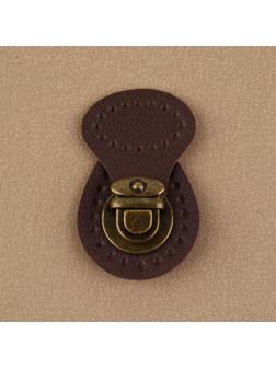 Застёжка для сумки, пришивная, 6 × 4 см, цвет тёмно-коричневый/бронзовый