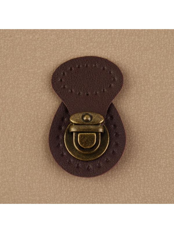 Застёжка для сумки, пришивная, 6 × 4 см, цвет тёмно-коричневый/бронзовый