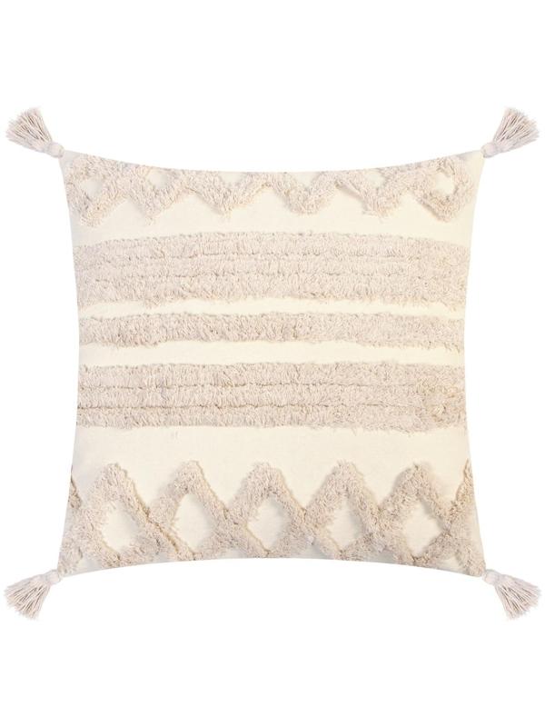 Наволочка декоративная «Этель» Бохо, 45х45 см, цвет молочный, 100% хлопок