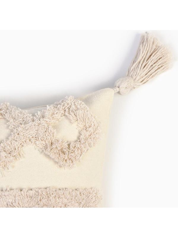 Наволочка декоративная «Этель» Бохо, 45х45 см, цвет молочный, 100% хлопок