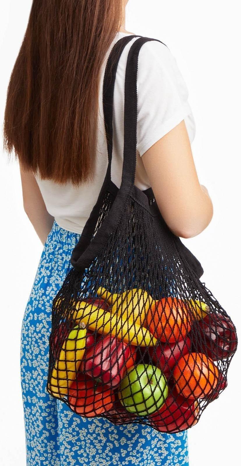 Авоська, 35 х 38 см, ручка 25 см, черная