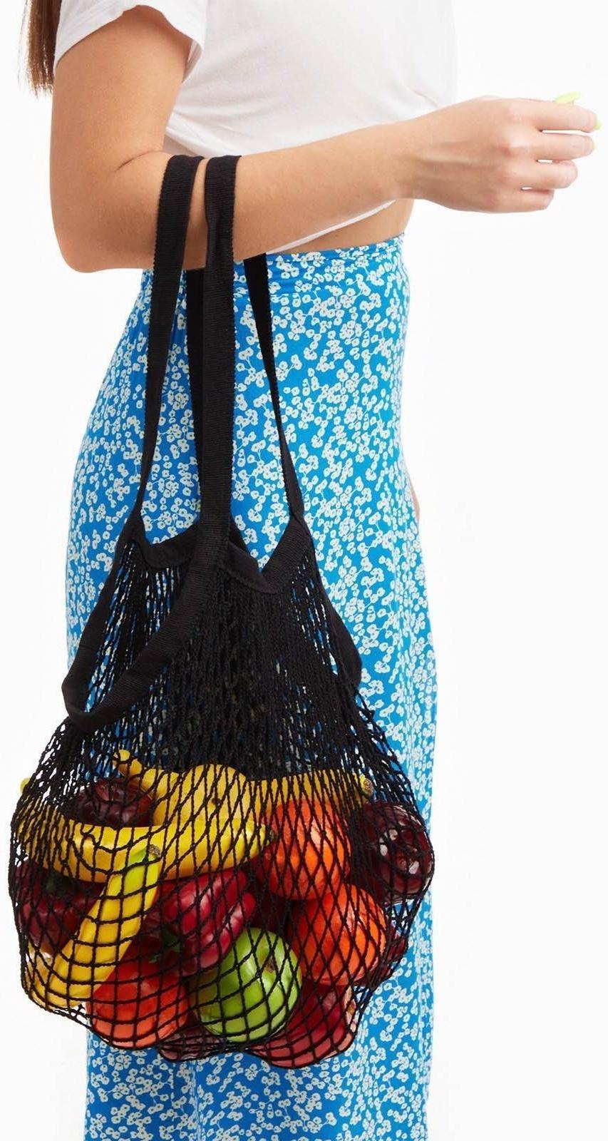 Авоська, 35 х 38 см, ручка 25 см, черная