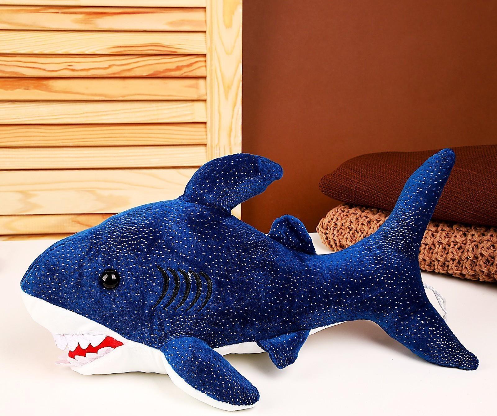 Мягкая игрушка «Акула», 40 см, цвет синий