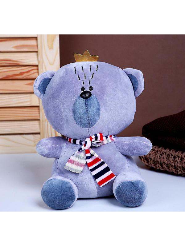 Мягкая игрушка «Мишка с короной», 26 см, цвет сиреневый