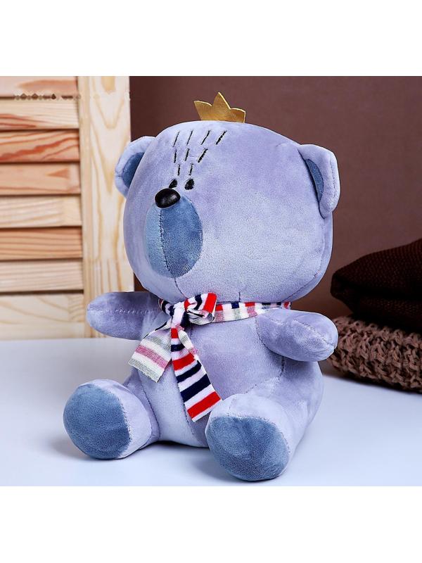Мягкая игрушка «Мишка с короной», 26 см, цвет сиреневый