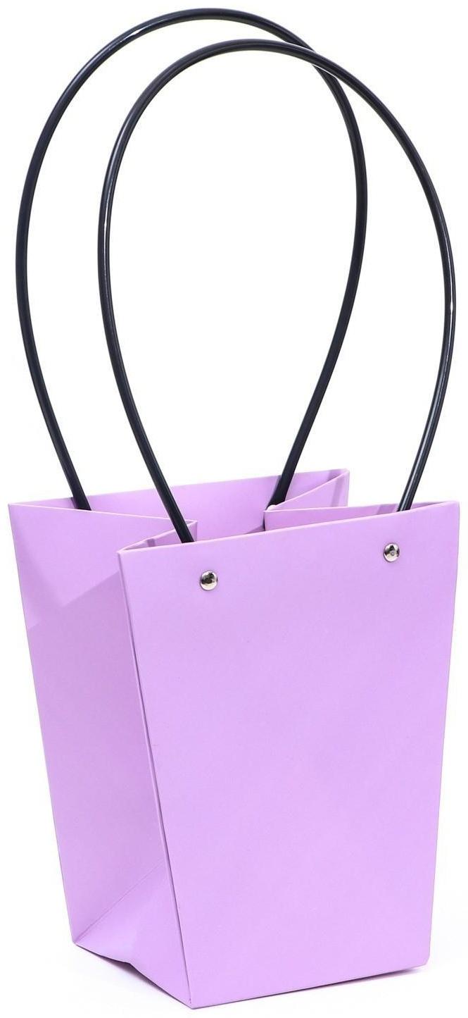 Сумка для цветов «Лиловая», влагостойкая, 17 x 17 - 11,5 x 11,5 - 20 см