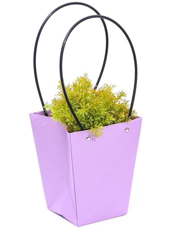 Сумка для цветов «Лиловая», влагостойкая, 17 x 17 - 11,5 x 11,5 - 20 см