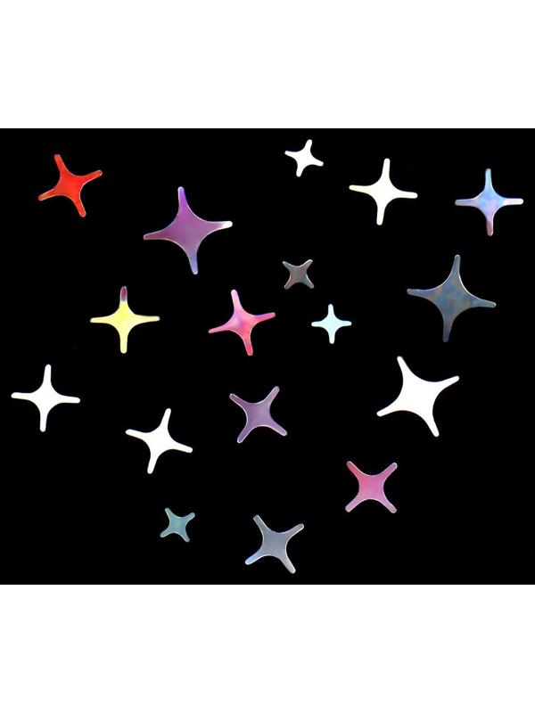 Пайетки для декора ногтей «Звёздная ночь», цвет серебристый