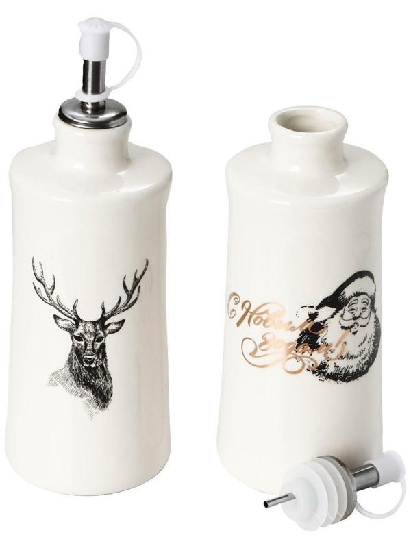 Набор для соусов и масел Доляна «Дед Мороз и олени», 2 предмета: 300 мл, цвет белый