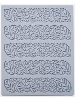 Силиконовый коврик для айсинга Доляна «Листья», 16×13×0,3 см, цвет серый