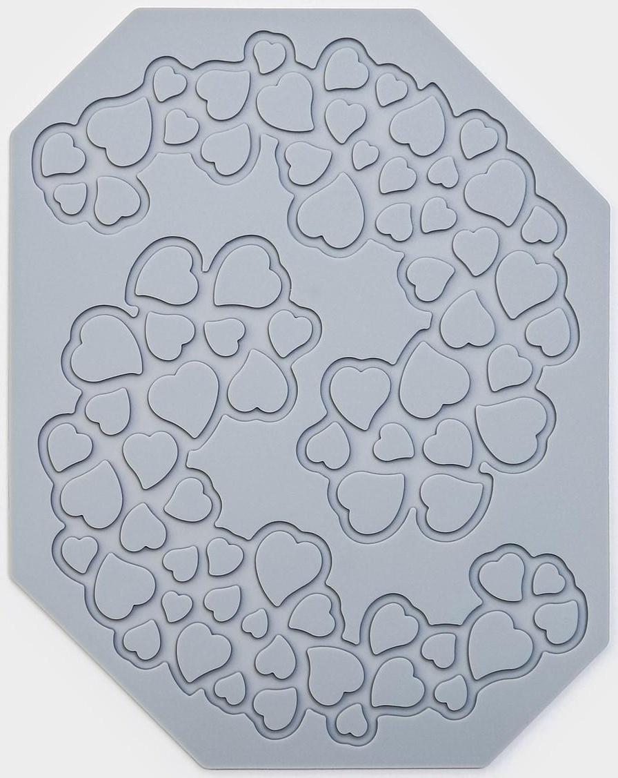 Силиконовый коврик для айсинга Доляна «Сердца», 17,7×14×0,3 см , цвет серый