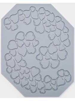 Силиконовый коврик для айсинга Доляна «Сердца», 17,7×14×0,3 см , цвет серый