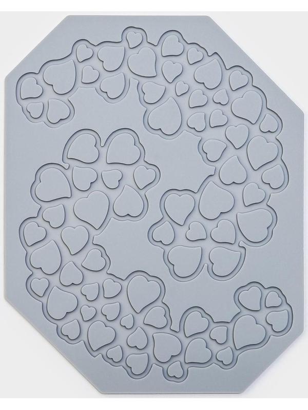 Силиконовый коврик для айсинга Доляна «Сердца», 17,7×14×0,3 см , цвет серый