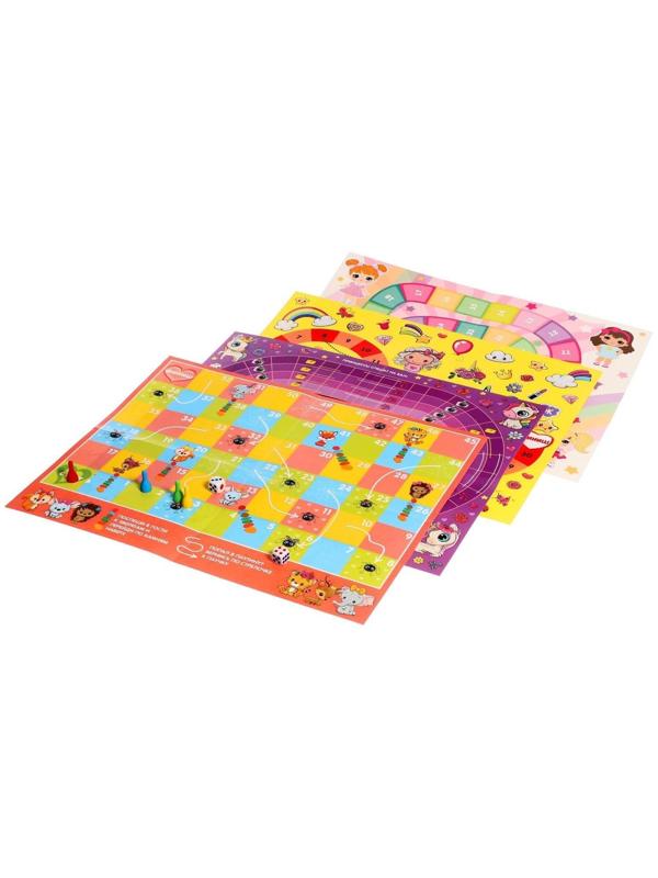 Настольная игра «Веселые ходилки» 4 в 1, для девочек