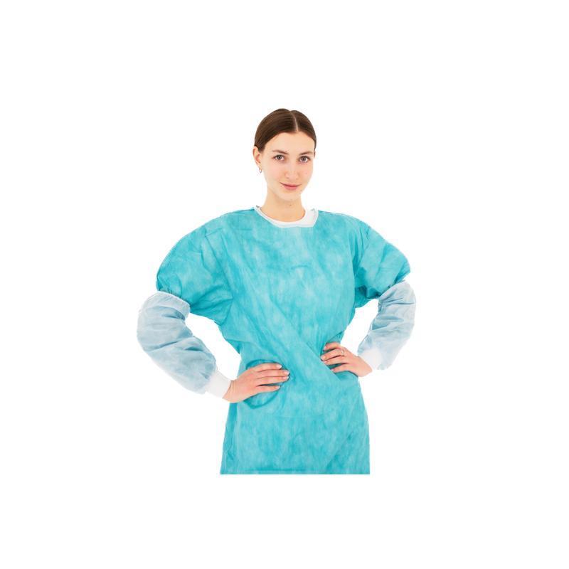 Нарукавники одноразовые ламинированные,пл.40, голубой, 10 пар/уп