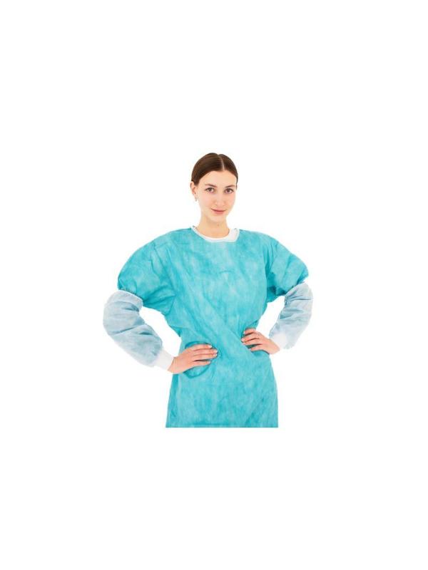 Нарукавники одноразовые ламинированные,пл.40, голубой, 10 пар/уп