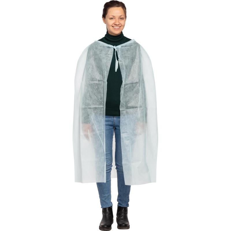 Накидка халат н/с для посет, спанбонд, дл.110см, пл.25 ШК33266