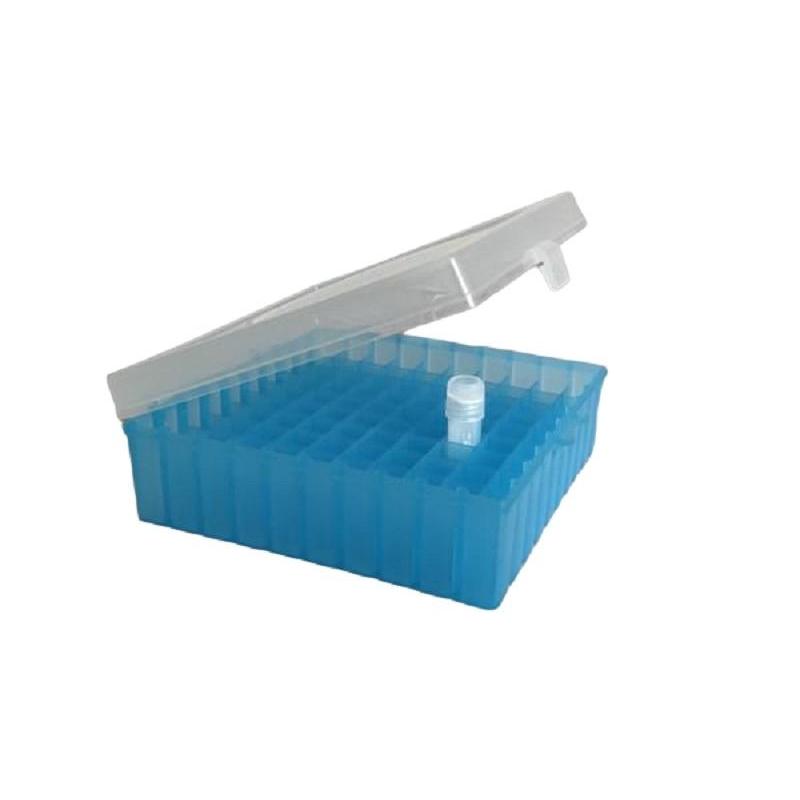 Штатив 100 гн., с крышкой, голубой д/криопробир.V=1,8 мл(t от -196 до +121)