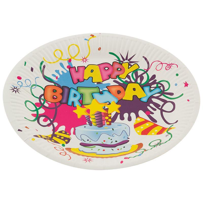 Набор бумажных тарелок Happy Birthday Волшебная страна 23 см, 6 шт, 007149