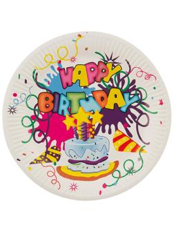 Набор бумажных тарелок Happy Birthday Волшебная страна 23 см, 6 шт, 007149