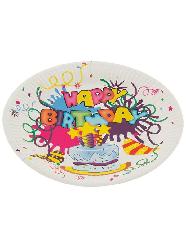 Набор бумажных тарелок Happy Birthday Волшебная страна 23 см, 6 шт, 007149