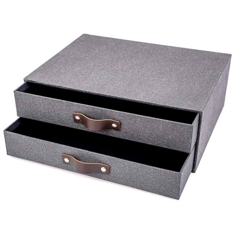 Бокс с выдвижными лотками Attache 2 выдвижн лотка, черн, картон KVL-02-M6