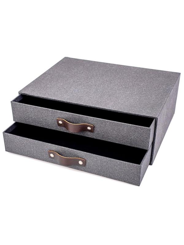 Бокс с выдвижными лотками Attache 2 выдвижн лотка, черн, картон KVL-02-M6