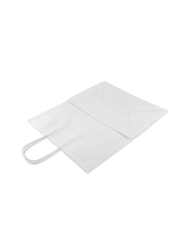 Пакет бумажный 320х200х370 мм, 80 гр/м2, с круч. ручками, белый, 200 шт/уп