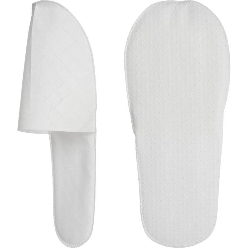 Тапочки одноразовые спанбонд 80 Паттерн белые подош./3мм flow-pack 100шт/уп