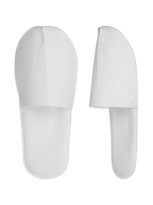 Тапочки одноразовые спанбонд 80 Паттерн белые подош./3мм flow-pack 100шт/уп