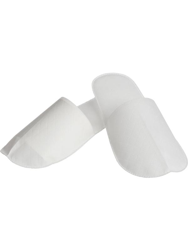 Тапочки одноразовые спанбонд 80 Паттерн белые подош./3мм flow-pack 100шт/уп