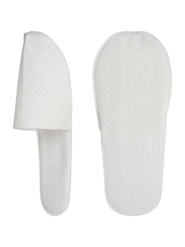 Тапочки одноразовые спанбонд 80 Паттерн белые подош./3мм flow-pack 100шт/уп