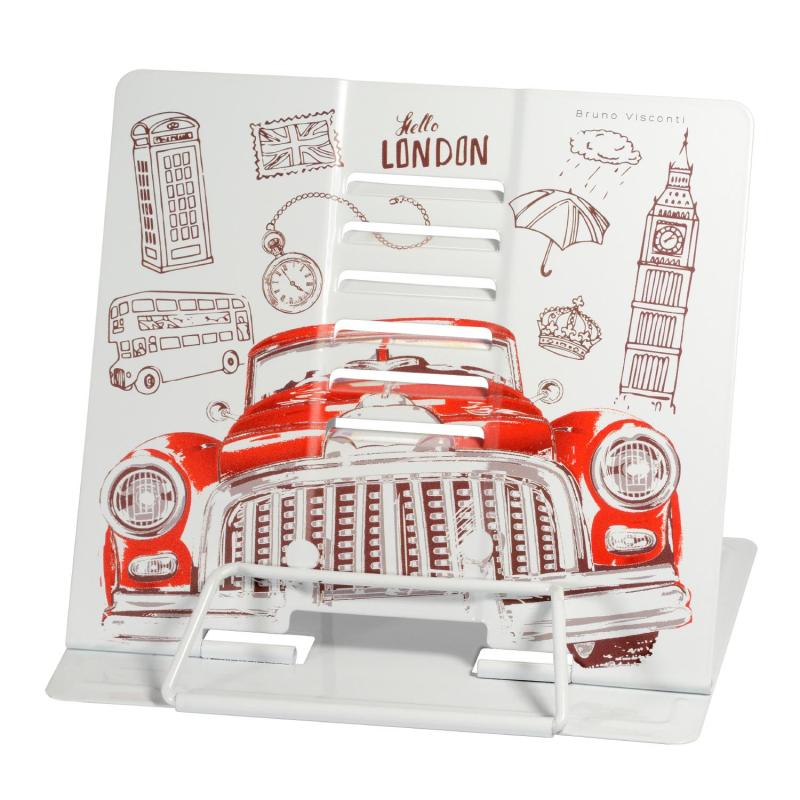 Подставка для книг КРАСНЫЙ АВТОМОБИЛЬ.ЛОНДОН регулир наклон (металл)24-0005