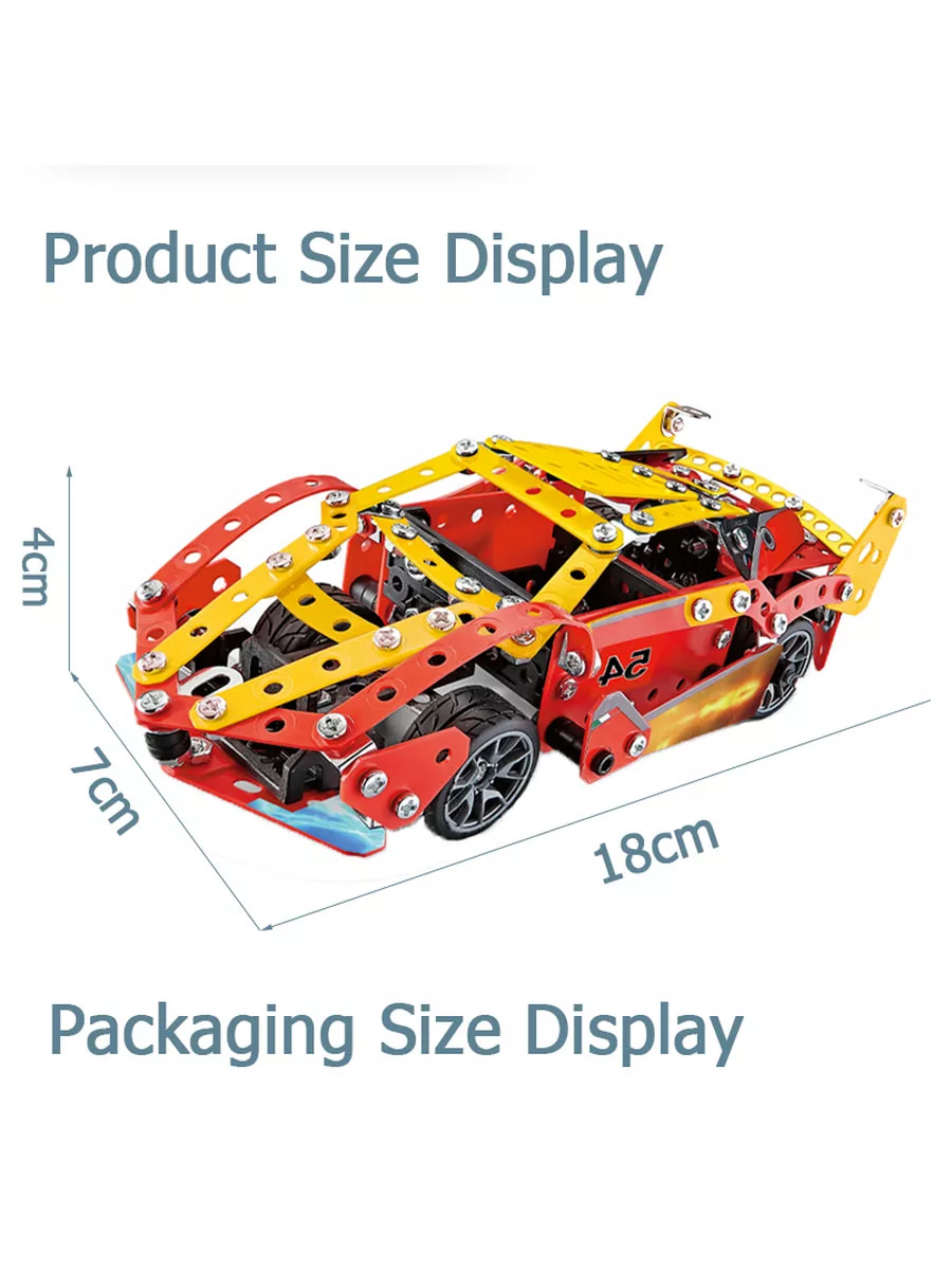 Конструктор металлический «Спортивный автомобиль» 8601 / 372 детали