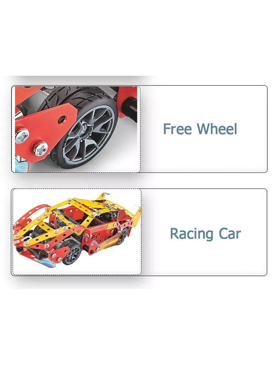 Конструктор металлический «Спортивный автомобиль» 8601 / 372 детали