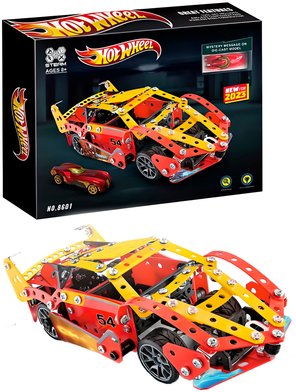 Конструктор металлический «Спортивный автомобиль» 8601 / 372 детали