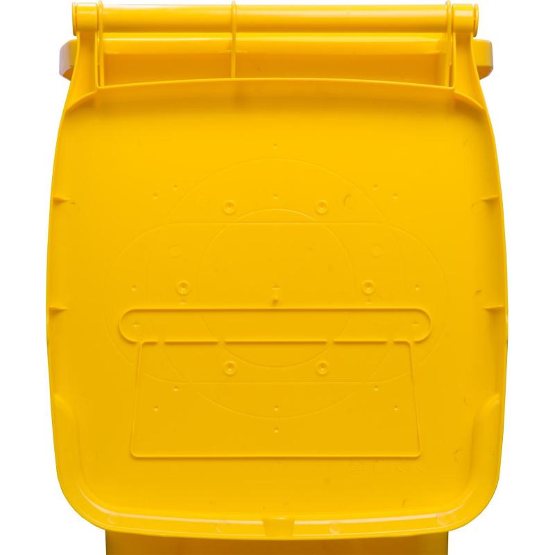 Контейнер-бак мусорный 120л на 2-х колёсах с крышкой желтый