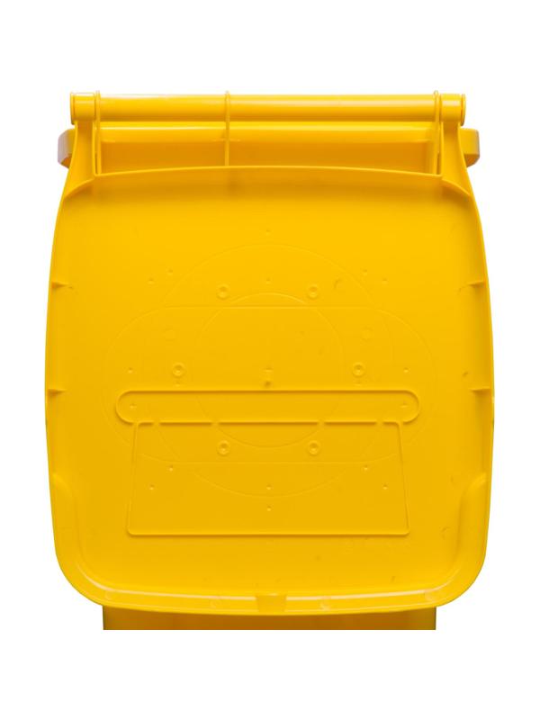 Контейнер-бак мусорный 120л на 2-х колёсах с крышкой желтый