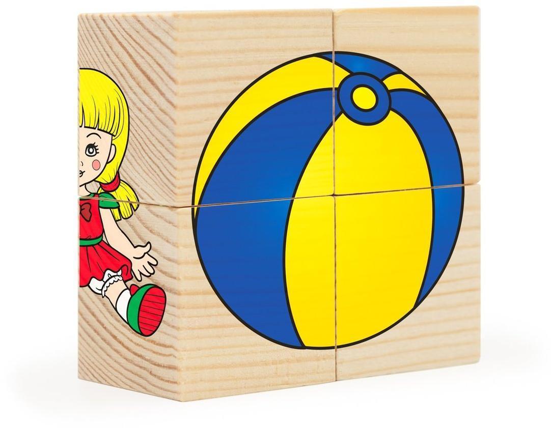 Кубики Игрушки, 4 куб.