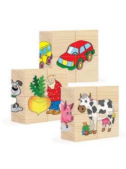 Большой набор кубиков. Пазлы на кубиках 2 (12 кубиков)