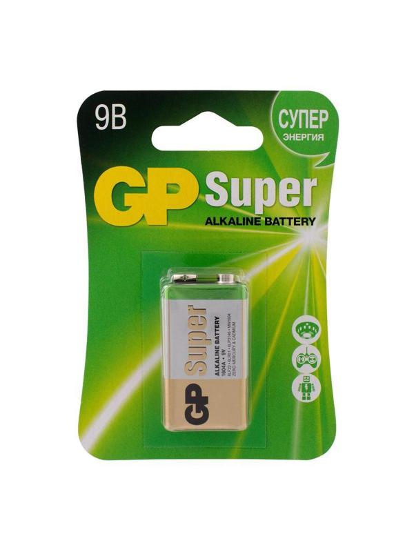 Батарейка GP Super 6LR61/Крона 9V/1604A алкалин.10 шт/уп, 1шт/бл