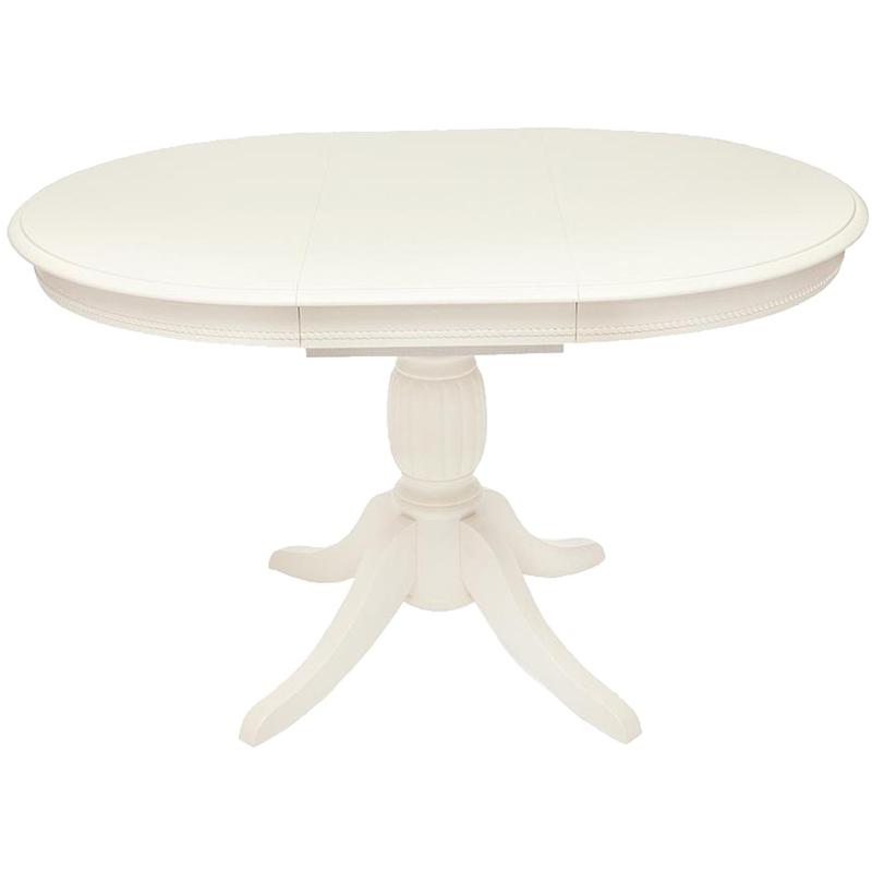 Стол обеденный UT_BEATRICE NEW дер.гевея/мдф,Dia 90+35x76см, pure white 402