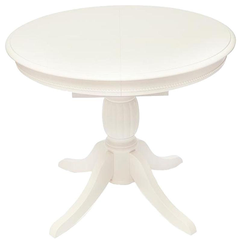 Стол обеденный UT_BEATRICE NEW дер.гевея/мдф,Dia 90+35x76см, pure white 402