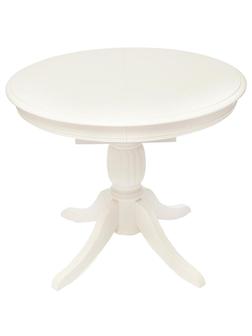 Стол обеденный UT_BEATRICE NEW дер.гевея/мдф,Dia 90+35x76см, pure white 402