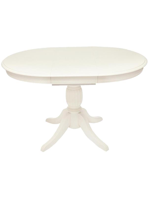 Стол обеденный UT_BEATRICE NEW дер.гевея/мдф,Dia 90+35x76см, pure white 402