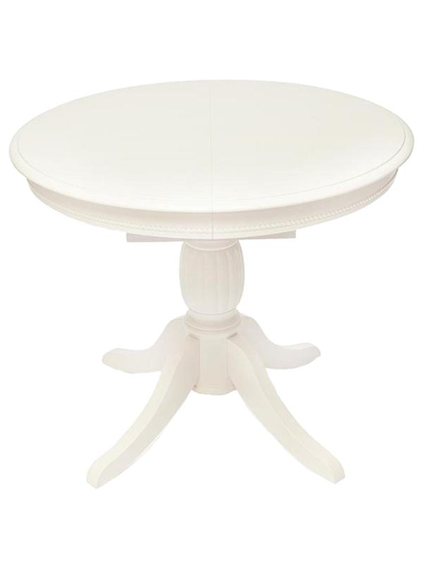 Стол обеденный UT_BEATRICE NEW дер.гевея/мдф,Dia 90+35x76см, pure white 402