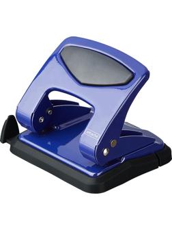Дырокол Attache до 35 листов, с блокиратором, металлич., синий